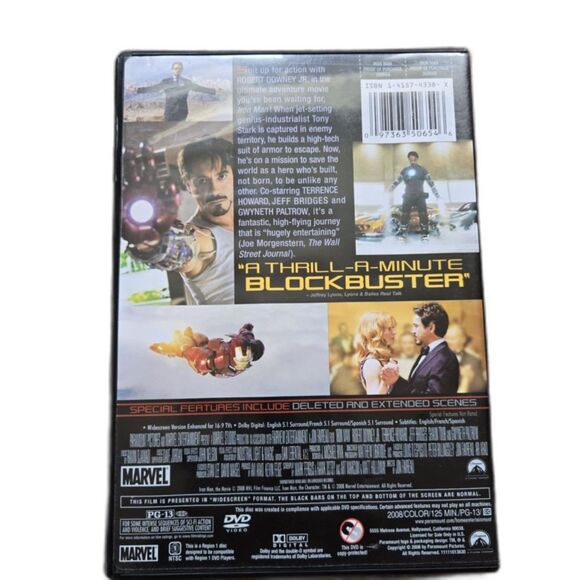 Iron Man DVD 2008 Marvel Movie - Picture 2 of 4